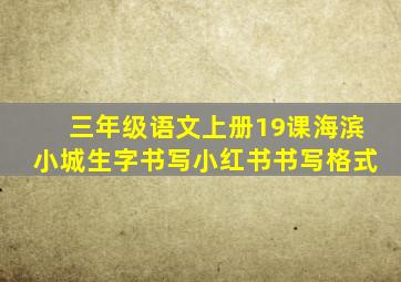 三年级语文上册19课海滨小城生字书写小红书书写格式