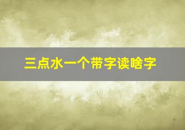 三点水一个带字读啥字