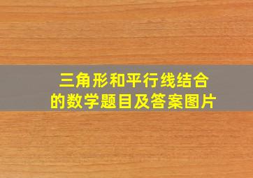 三角形和平行线结合的数学题目及答案图片