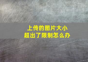 上传的图片大小超出了限制怎么办