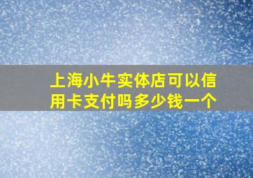 上海小牛实体店可以信用卡支付吗多少钱一个