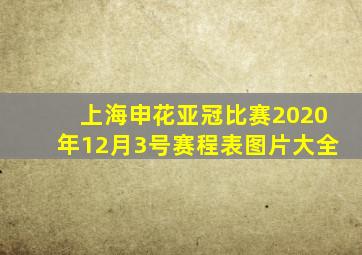 上海申花亚冠比赛2020年12月3号赛程表图片大全