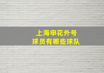 上海申花外号球员有哪些球队