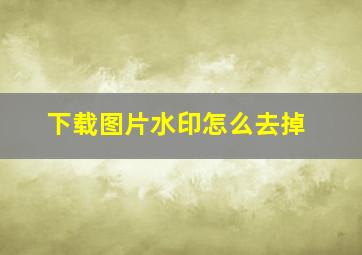 下载图片水印怎么去掉