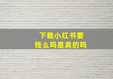 下载小红书要钱么吗是真的吗