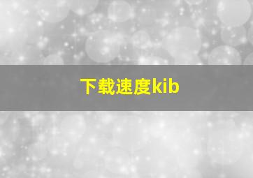 下载速度kib