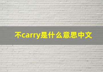 不carry是什么意思中文