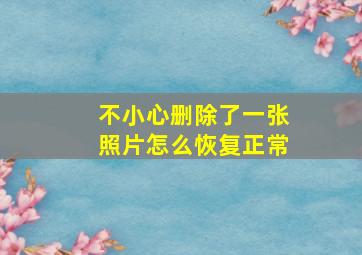 不小心删除了一张照片怎么恢复正常