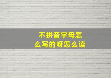 不拼音字母怎么写的呀怎么读