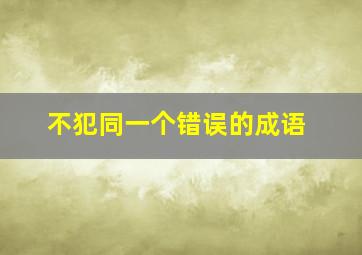 不犯同一个错误的成语