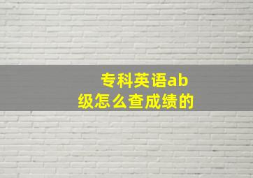 专科英语ab级怎么查成绩的