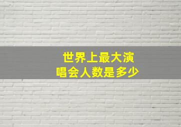 世界上最大演唱会人数是多少