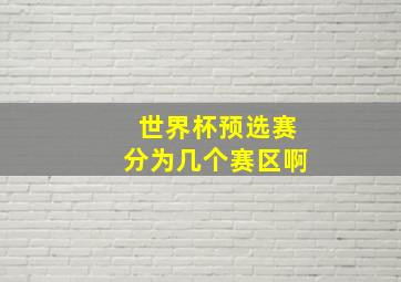 世界杯预选赛分为几个赛区啊