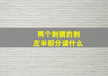 两个刺猬的刺左半部分读什么