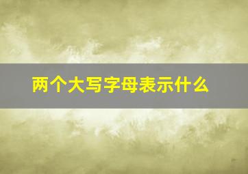 两个大写字母表示什么