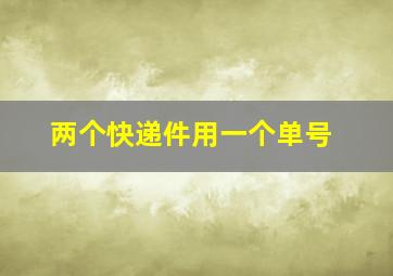 两个快递件用一个单号