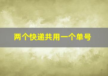 两个快递共用一个单号