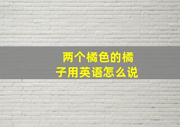 两个橘色的橘子用英语怎么说