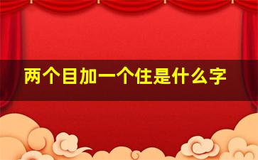 两个目加一个住是什么字