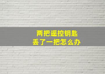 两把遥控钥匙丢了一把怎么办