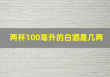 两杯100毫升的白酒是几两