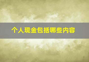 个人现金包括哪些内容