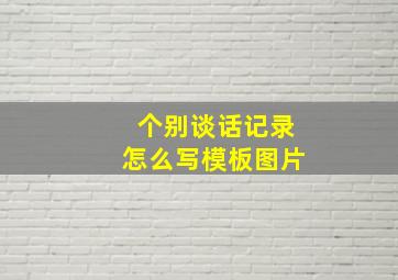 个别谈话记录怎么写模板图片