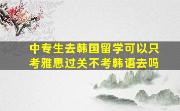 中专生去韩国留学可以只考雅思过关不考韩语去吗