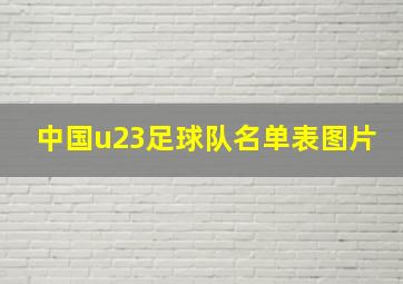 中国u23足球队名单表图片