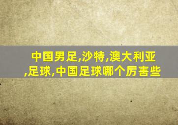 中国男足,沙特,澳大利亚,足球,中国足球哪个厉害些