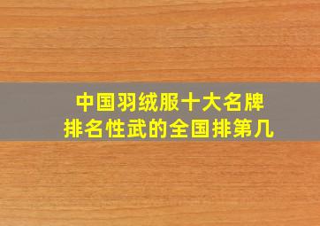 中国羽绒服十大名牌排名性武的全国排第几