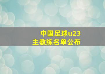 中国足球u23主教练名单公布