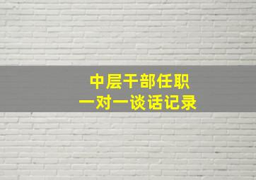 中层干部任职一对一谈话记录