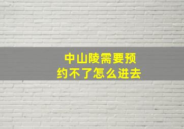 中山陵需要预约不了怎么进去