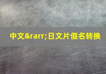 中文→日文片假名转换