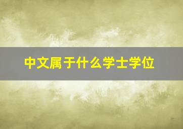 中文属于什么学士学位