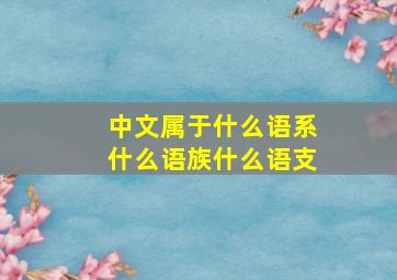 中文属于什么语系什么语族什么语支