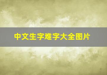 中文生字难字大全图片