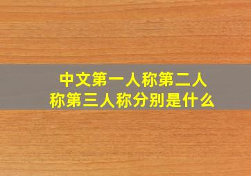 中文第一人称第二人称第三人称分别是什么