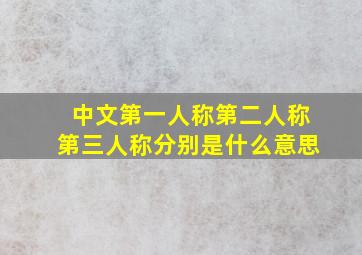 中文第一人称第二人称第三人称分别是什么意思