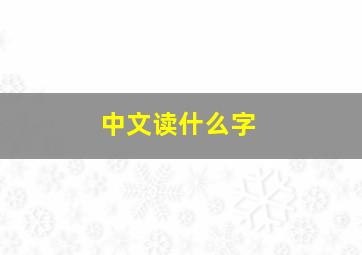 中文读什么字