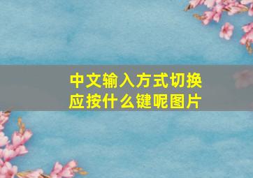 中文输入方式切换应按什么键呢图片