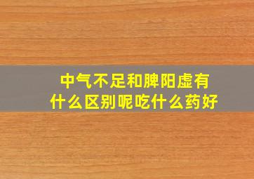 中气不足和脾阳虚有什么区别呢吃什么药好