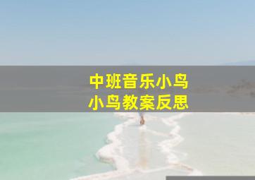 中班音乐小鸟小鸟教案反思