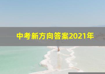 中考新方向答案2021年