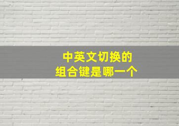 中英文切换的组合键是哪一个