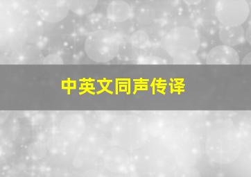 中英文同声传译