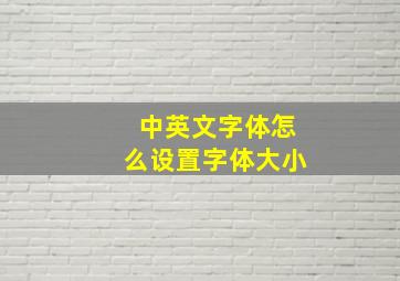 中英文字体怎么设置字体大小