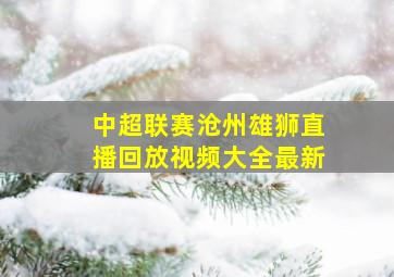 中超联赛沧州雄狮直播回放视频大全最新