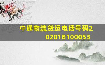 中通物流货运电话号码202018100053